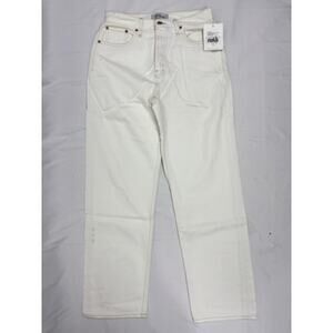 ETICA Tyler Vintage Straight Leg Ankle Jeans High Waist Off White Size 27 BNWT